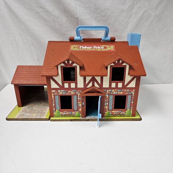 Vintage Fisher-Price Little People #952 Tudor Family Playhouse House Lot - Picture 6 of 9